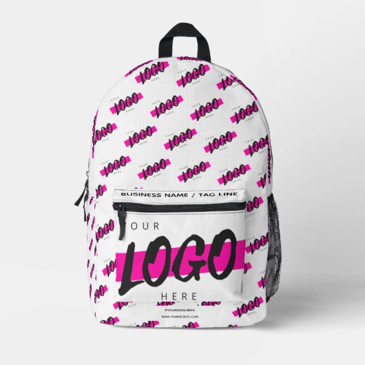 カスタム会社ロゴパターン文字プロモーション プリントバックパック (正面)