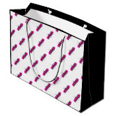 カスタム会社ロゴパターン文字プロモーションB&W ラージペーパーバッグ (裏面アングル)