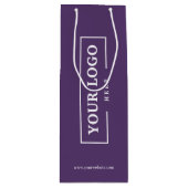 カスタム会社ロゴビジネスのプロモーション紫 ワインギフトバッグ (正面)