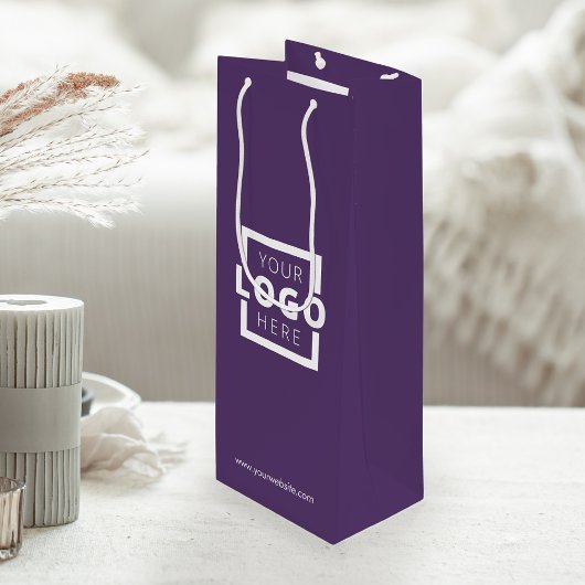 カスタム会社ロゴビジネスのプロモーション紫 ワインギフトバッグ