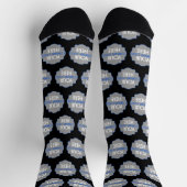 カスタム会社ロゴビジネスプロモブラック ソックス (上部)