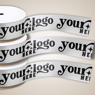 カスタム会社ロゴブランドのギフトラッピング サテンリボン