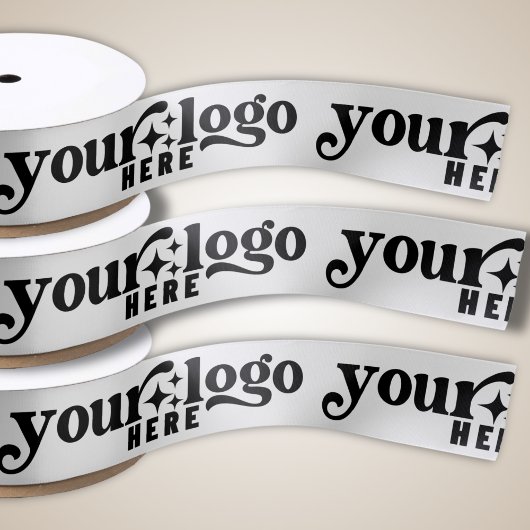 カスタム会社ロゴブランドのギフトラッピング サテンリボン