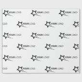 カスタム会社ロゴブランドのビジネスホワイト ラッピングペーパー (フラット)