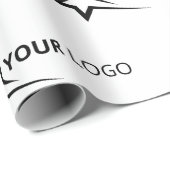 カスタム会社ロゴブランドのビジネスホワイト ラッピングペーパー (ロールコーナー)