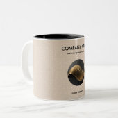 カスタム会社ロゴマパーソナライズされたグ – 企業の ツートーンマグカップ (正面左)