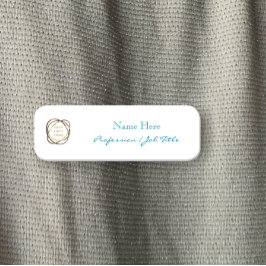 カスタム会社ロゴモダンアエレガントティール（緑がかった色） 名札