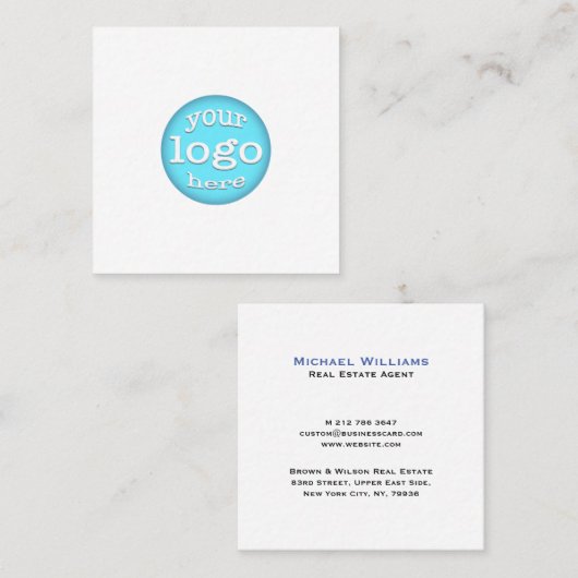 カスタム会社ロゴモダンミニマルプロフェッショナル スクエア名刺 (正面/裏面)