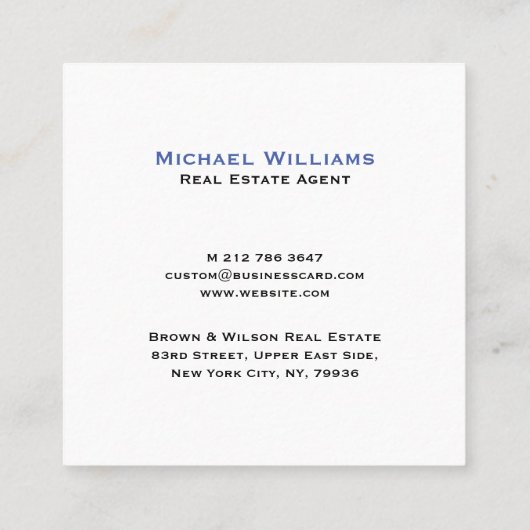 カスタム会社ロゴモダンミニマルプロフェッショナル スクエア名刺 (裏面)