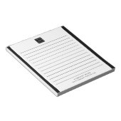 カスタム会社ロゴ会社名ブラック縁ど ノートパッド (アングル)