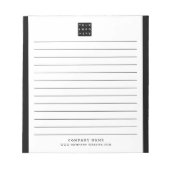 カスタム会社ロゴ会社名ブラック縁ど ノートパッド (正面)