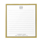 カスタム会社ロゴ会社名金ゴールド縁ど ノートパッド (正面)