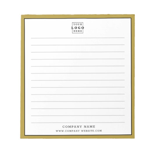 カスタム会社ロゴ会社名金ゴールド縁ど ノートパッド (正面)