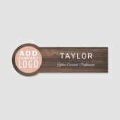 カスタム会社ロゴ会社素朴員 名札 (正面)