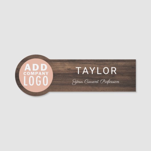 カスタム会社ロゴ会社素朴員 名札 (正面)