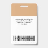 カスタム会社ロゴ名タイトルバーコード バッジ (裏面)