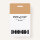 カスタム会社ロゴ名タイトルバーコード バッジ (裏面)