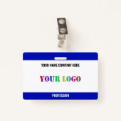 カスタム会社ロゴ名ビジネスバッジテンプレート バッジ (正面クリップ)