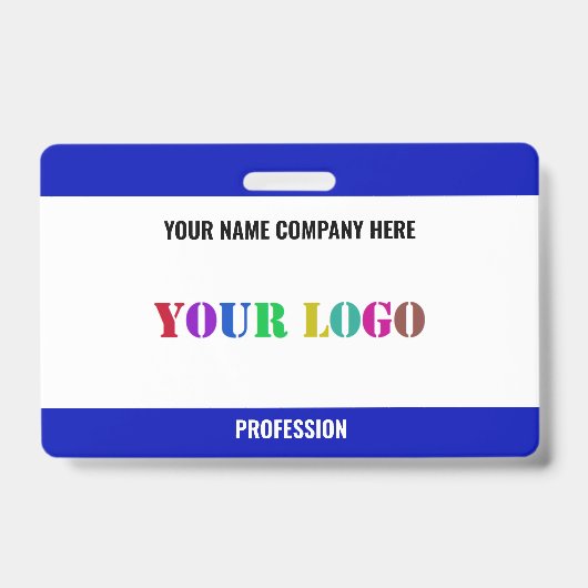 カスタム会社ロゴ名ビジネスバッジ テンプレート バッジ (正面)