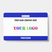 カスタム会社ロゴ名ビジネスバッジ テンプレート バッジ (裏面)