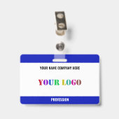 カスタム会社ロゴ名ビジネスバッジ テンプレート バッジ (裏面 （クリップ付）)