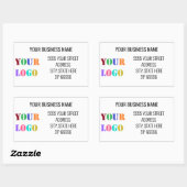 カスタム会社ロゴ名住所 シールテンプレート 長方形シール (シート)