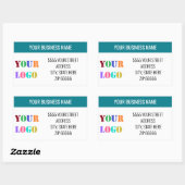 カスタム会社ロゴ名住所 シールテンプレート 長方形シール (シート)