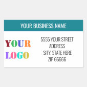 カスタム会社ロゴ名住所 シールテンプレート 長方形シール (正面)