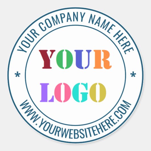カスタム会社ロゴ名文字シールテンプレート ラウンドシール (正面)