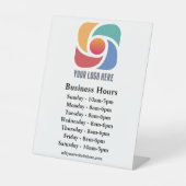 カスタム会社ロゴ営業時間店 台座サイン (正面)