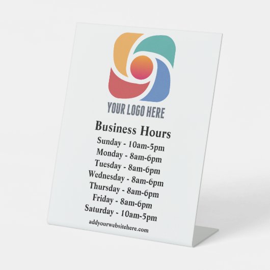 カスタム会社ロゴ営業時間店 台座サイン (正面)
