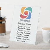 カスタム会社ロゴ営業時間店 台座サイン (インサイチュ)