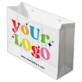 カスタム会社ロゴ大紙 ラージペーパーバッグ (正面アングル)