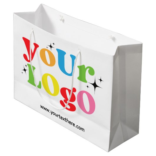カスタム会社ロゴ大紙 ラージペーパーバッグ (正面アングル)