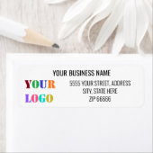 カスタム会社ロゴ差出人住所ラベルテンプレート ラベル (インサイチュ)