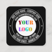 カスタム会社ロゴ文字とカラー名刺 スクエア名刺 (正面)