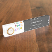 カスタム会社ロゴ文字サービスデスク名プレート デスクネームプレート (側面)