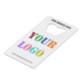 カスタム会社ロゴ文字ボトルオープナーテンプレート クレジットカード栓抜き (裏面アングル)