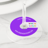 カスタム会社ロゴ文字ワイングラスラベルあなたの色 ワイングラスタグ (クローズアップ)