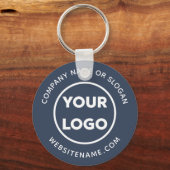 カスタム会社ロゴ文字企業のスワッグネイビーブルー キーホルダー (正面)