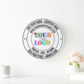 カスタム会社ロゴ文字営業時計テンプレート ラージ壁時計 (ホーム)