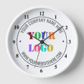カスタム会社ロゴ文字時計デザイン自分の 壁時計 (正面)
