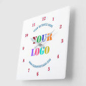 カスタム会社ロゴ文字業務用壁時計 スクエア壁時計 (傾斜)