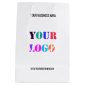 カスタム会社ロゴ文字紙ショッピングバッグ ミディアムペーパーバッグ (裏面)