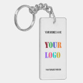 カスタム会社ロゴ文字Your Business Keychain キーホルダー (正面左)