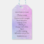 カスタム会社ロゴ製品の説明感謝していピンク ギフトタグ (裏面)