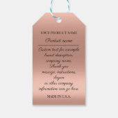 カスタム会社ロゴ製品バラ ギフトタグ (裏面)