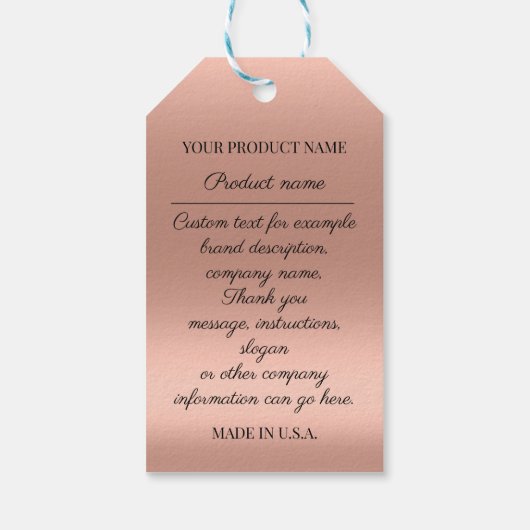 カスタム会社ロゴ製品バラ ギフトタグ (裏面)