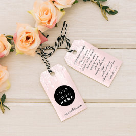 カスタム会社ロゴ製品ピンクドリップ ギフトタグ