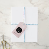 カスタム会社ロゴ製品ピンクドリップ ギフトタグ (より糸付き)